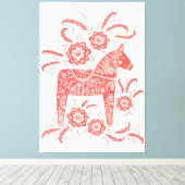 Toile Dala suédois Cheval Rouge et Blanc Art populaire (Insitu (Plancher de Bois))