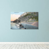 Toile Dallas City Steamer sur Columbia River (Insitu (Plancher de Bois))