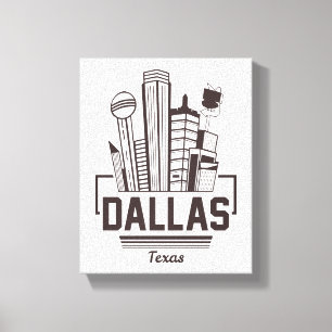 Toile Dallas Texas Moderne Skyline Graphisme Urbain
