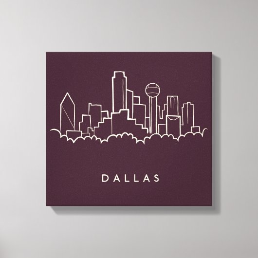 Toile Dallas Texas Skyline (Recto)