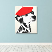 Toile Dalmatien Avec Beret Rouge (Insitu (Plancher de Bois))