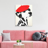 Toile Dalmatien Avec Beret Rouge (Insitu(Salon))