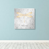 Toile Damas de libellule d'or (Insitu (Plancher de Bois))