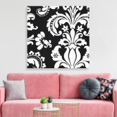 Toile Damas personnalisées noir et blanc (Insitu(Salon))