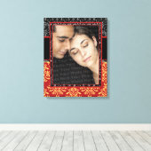 Toile Damas romantique pour Portrait Mariage Ultra Éléga (Insitu (Plancher de Bois))