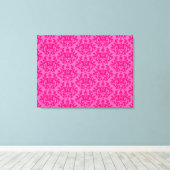 Toile Damask botanic & coeurs chaud rose triptyque impri (Insitu (Plancher de Bois))