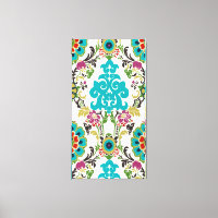 Damask Floral Patterns Plum Turquoise