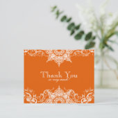 Toile Damask Merci note Carte postale - Tangerine (Debout devant)