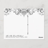 Toile Damask Merci note Carte postale - Tangerine (Dos)