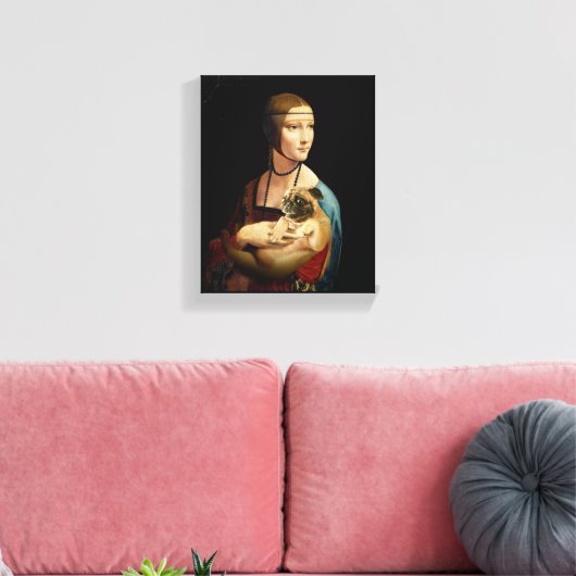 Toile Dame avec un Carlin (Insitu(Salon))