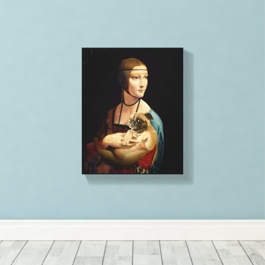 Toile Dame avec un Carlin (Insitu (Plancher de Bois))