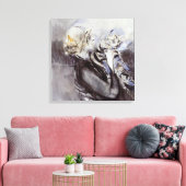 Toile Dame avec un chat gris (par Giovanni Boldini) (Insitu(Salon))