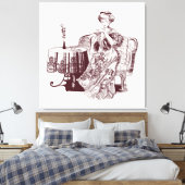 Toile dame boit du thé (Insitu(Chambre))