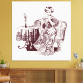 Toile dame boit du thé (Insitu(Salon))