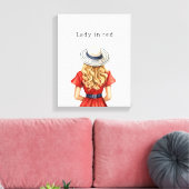 Toile Dame en robe rouge (Insitu(Salon))