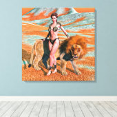 Toile Dame et Lion (Insitu (Plancher de Bois))