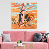 Toile Dame et Lion (Insitu(Salon))