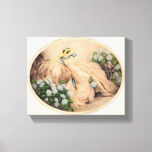 Toile Dame rose de Louis Icart (Recto)