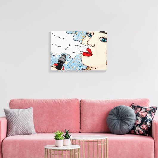 Toile Dame Vaping Style Rétro (Insitu(Salon))