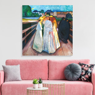 Toile Dames sur le pont Edvard Munch