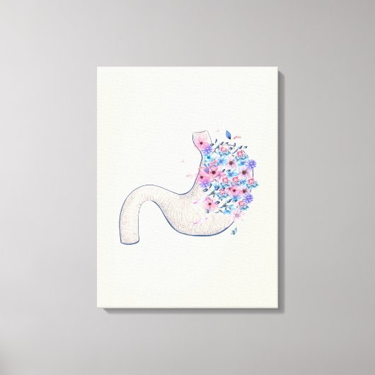 Toile d'anatomie florale estomac pour centre médic (Recto)