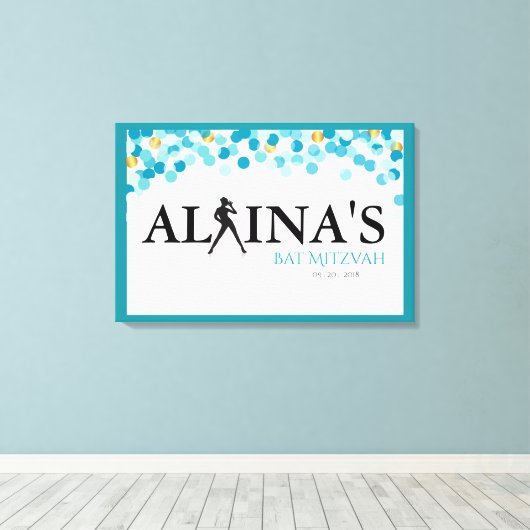 Toile DANCER DOTS Invitation Bat mitzvah (Insitu (Plancher de Bois))