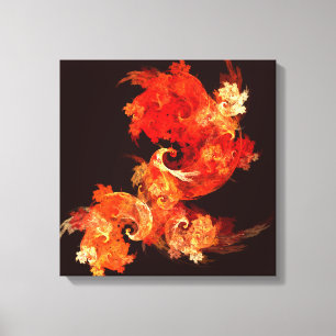 Toile Dancing Firebirds Abstrait Quad Canvas Imprimer