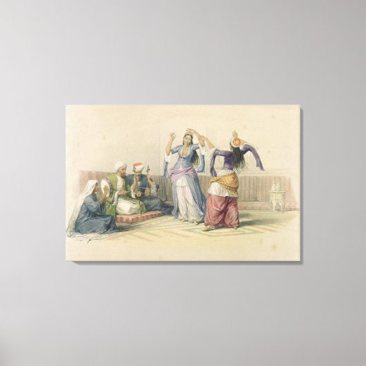 Toile Dancing Girls at Cairo, from 'Egypt and Nubia' (Recto)