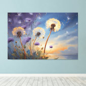 Toile Dandelions captivants dans Nightsky AI Art Peintur (Insitu (Plancher de Bois))