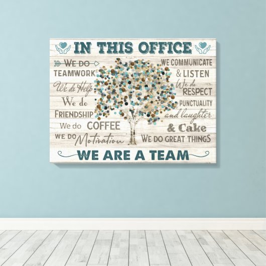 Toile Dans Ce Bureau Nous Sommes Équipe, Office Canvas A (Insitu (Plancher de Bois))