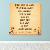 Toile Dans cette Chambre, nous faisons des règles de sou (Insitu (Plancher de Bois))