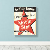 Toile Dans cette maison tout le monde est une étoile (Insitu (Plancher de Bois))