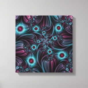 Toile Dans la profondeur Bleu rose Abstrait Fractal Art