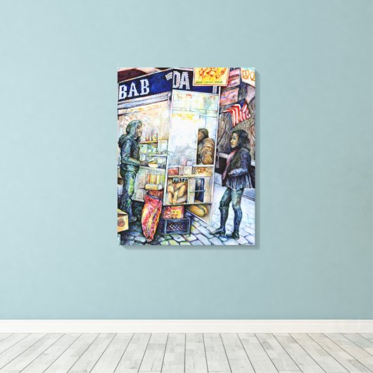 Toile Dans l'amour avec les problèmes, et dans les probl (Insitu (Plancher de Bois))