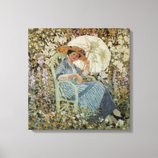 Toile Dans le jardin, Giverny par Frederick Frieseke (Recto)