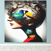 Toile Dans sa tête Oiseaux 2 (Insitu (Plancher de Bois))