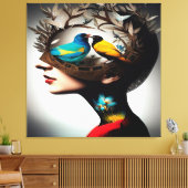 Toile Dans sa tête Oiseaux 2 (Insitu(Salon))