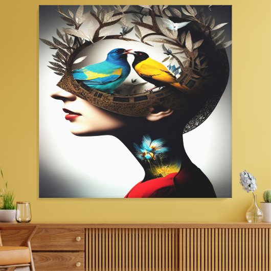Toile Dans sa tête Oiseaux 2 (Insitu(Salon))