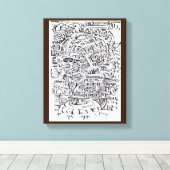 Toile Dans un lieu intermédiaire, dessin à l'encre indie (Insitu (Plancher de Bois))