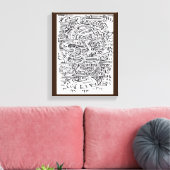 Toile Dans un lieu intermédiaire, dessin à l'encre indie (Insitu(Salon))