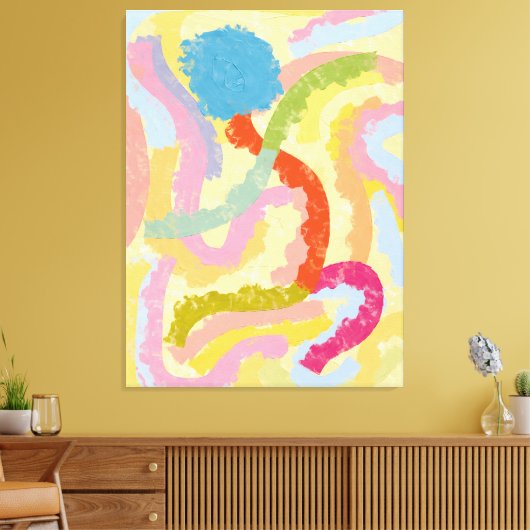 Toile Danse Colorée Abstraite Moderne (Insitu(Salon))
