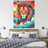 Toile Danse de feu du lion (Insitu(Chambre))
