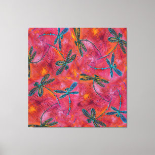 Toile Danse de libellule Fuchsia PInk