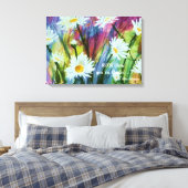 Toile Danse de marguerites blanches en aquarelle (Insitu(Chambre))