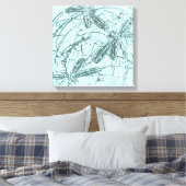 Toile Danse Douce de la Libellule Bleue (Insitu(Chambre))