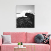 Toile Danse Éternelle des Vagues sur les Roches Noires (Insitu(Salon))
