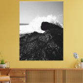 Toile Danse Éternelle des Vagues sur les Roches Noires (Insitu(Salon))