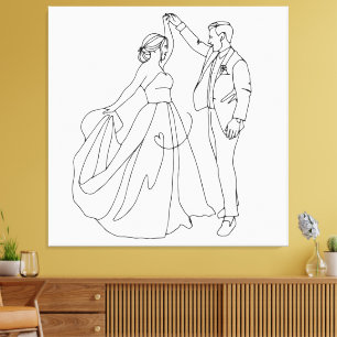 Toile Danse Éternelle – Ligne d'art minimaliste de maria