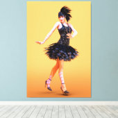 Toile Danse Flapper Vintage (Insitu (Plancher de Bois))