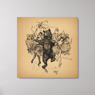 Toile Danse Ours Cirque Vintage Art